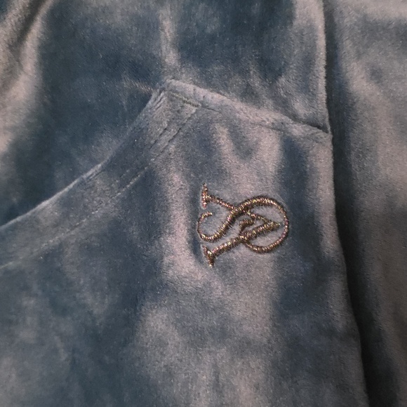 Victoria's Secret Teal Velour Hoodie Size XL - Picture 3 of 7